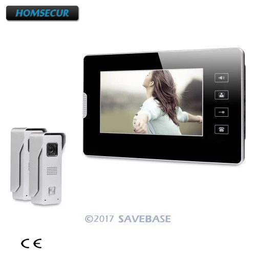 

HOMSECUR 2V1 7" Wired Video Door Entry Call System with One Button Unlock for Home Security
