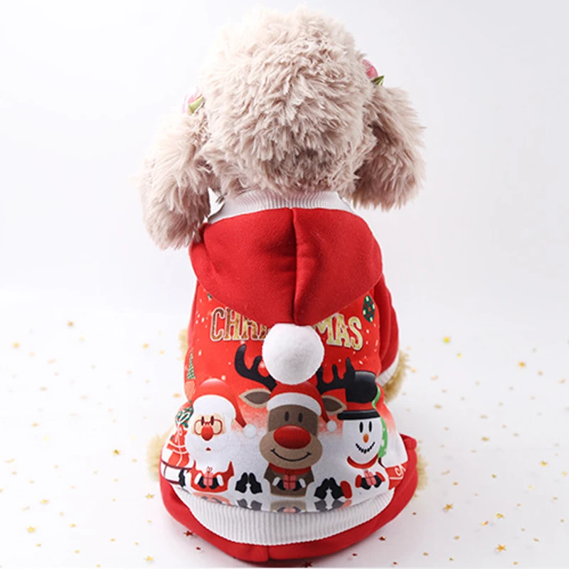 Рождественская Одежда для собак для маленьких собак зимнее теплое пальто для щенка кошки куртки новогодний французский комбинезон для бульдога Чихуахуа костюмы