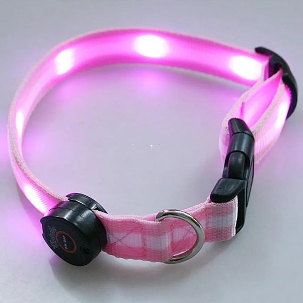 6 LED Adjustable LED COLOR Light Up Pet Dog Cat Neck Collar Night