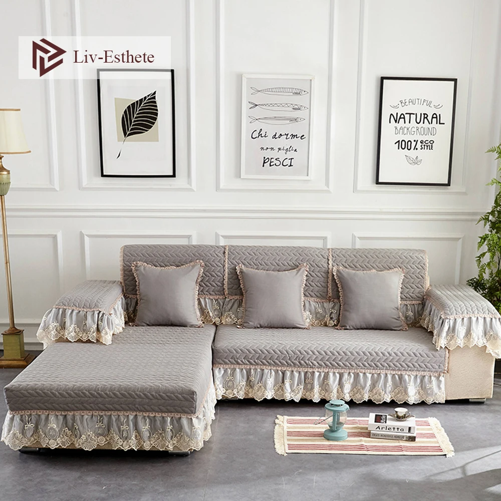 

Liv-Esthete Luxury European Fabric Anti-slip Lace Prevent Dirty Decor Sofa Cover Nordic Cushion Cover Various Sizes Sofa Cushion
