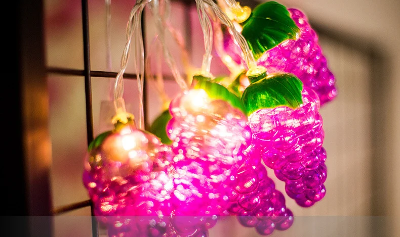 10 м свежий фиолетовый виноград Свадебная гирлянда Сказочный светильник Рождественский светодиодный гирлянда светодиодный светильник вечерние садовые гирлянды на окно