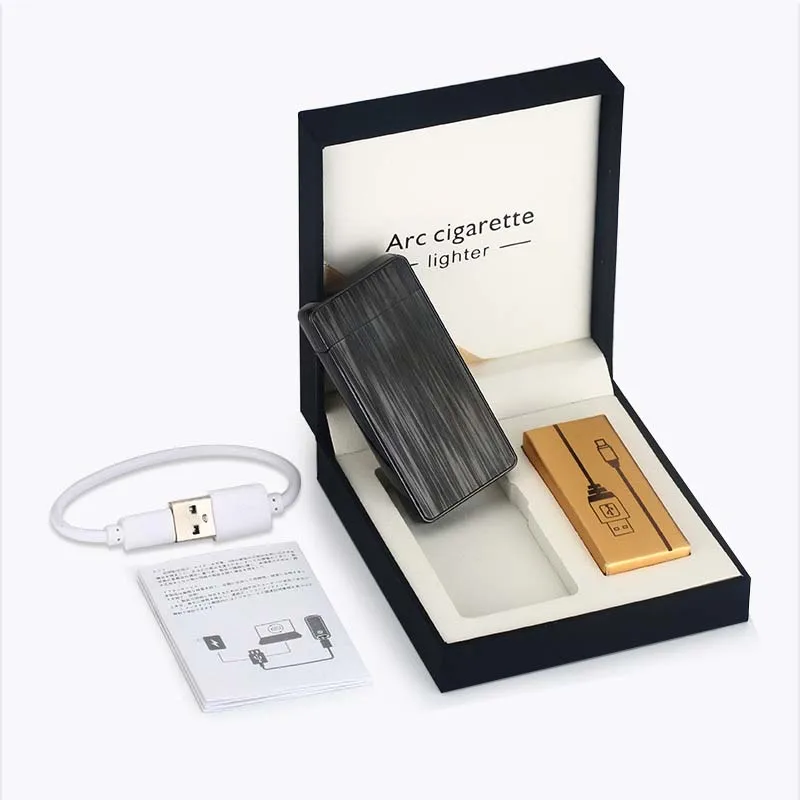 Двойной Arc зажигалки сенсор сенсорный креативный USB Перезаряжаемый прикуриватель Беспламенное ветрозащитное принадлежности для курения мужские подарки