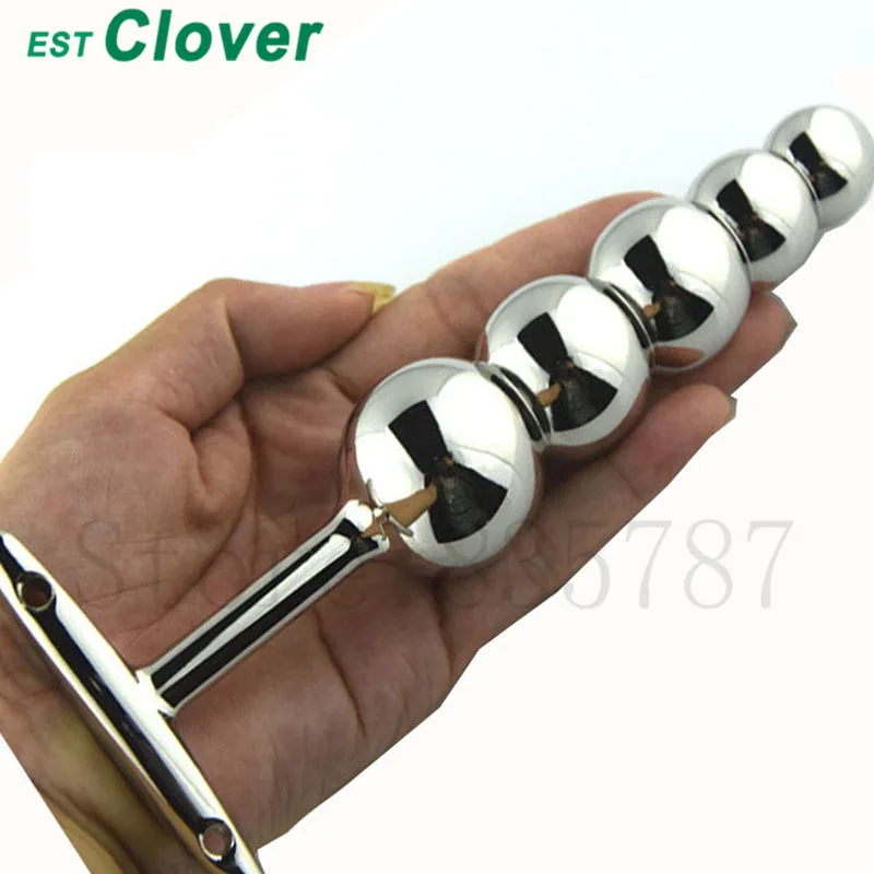 Metal Anal Hook Butt Plug With Five Balls Anal font b Dildo b font Prostate Plug