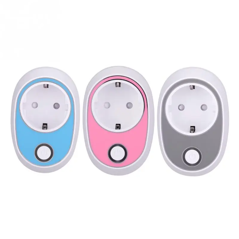 

Smart Wifi Power Socket Plug Work with Alexa Google Home EU Plug100-240V Blue / Pink / Gray Optional ABS Material