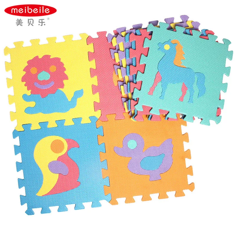 MEIBEILE 10PCS Kids Foam Floor Puzzle Mats Baby Play Mats for infant