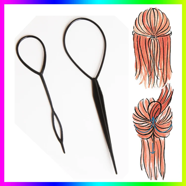 

2pcs/lot Magic Hair Style Tool Tail Hair Braid Ponytail Styling Maker Clip Tool Black