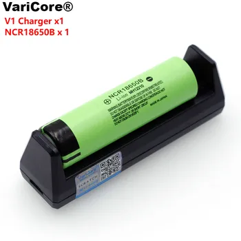

VariCore V1 18650 Smart battery Charger + 1PCS NCR18650B 3400mAh Li-ion Battery 3.7V Flashlight batteries