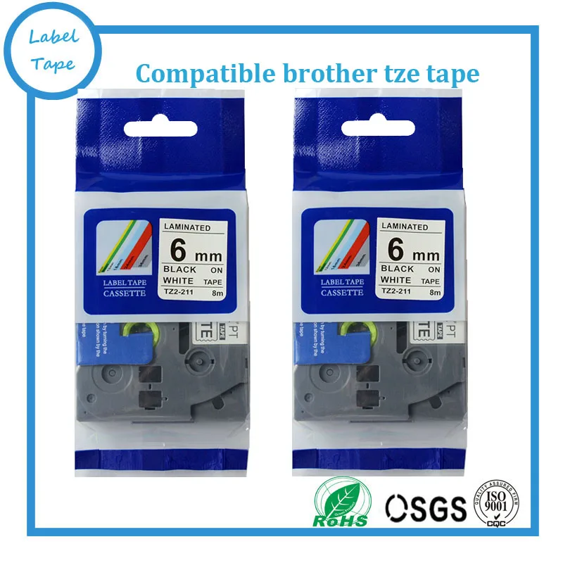 SALE Brother tze tape 6mm black on white tze 211 tze211 tze 211 tz tze ...