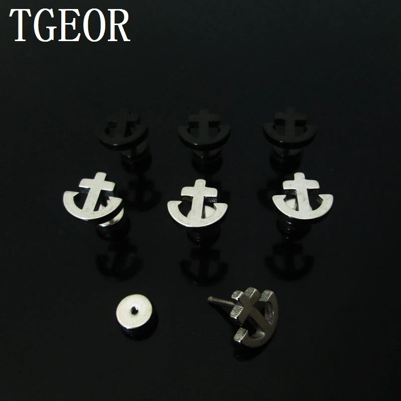 

Retail illusion cheaters anchor earring 1 pair 1.2*6*6/10mm Stainless Steel ear piercing fake plugs