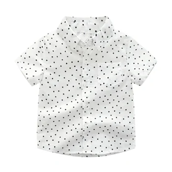 

Summer Kids Boy Shirt Baby Tops Children Casual Dot Print Blouse Short Sleeve Shirts