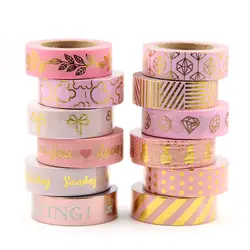 1X Полный Золотой Розовый Фольга Бумага Васи набор японский Скрапбукинг декоративные ленты соты для Фотоальбом украшение дома
