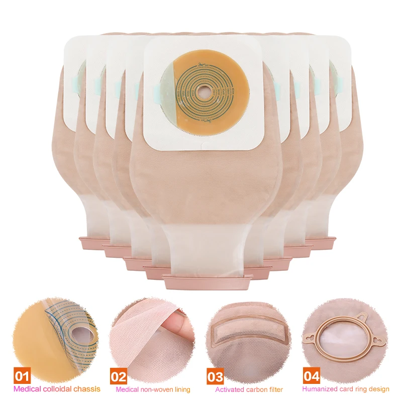 Cofoe 2/5/10 шт Ostomy Pouch Colostomy Bags 2 piece System Open Drainable Pouches Stoma Care with Baseplate|Калоприемник| |