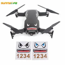 Sunnylife DJI Mavic Air Accessories Shark Sticker Drone Body Sticker Aircraft Adhesive Decals Skin for mavic pro platinum spark