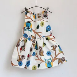 

Cute Kids Baby Girls Sleeveless Owl Print Tutu Dress One Piece Dresses