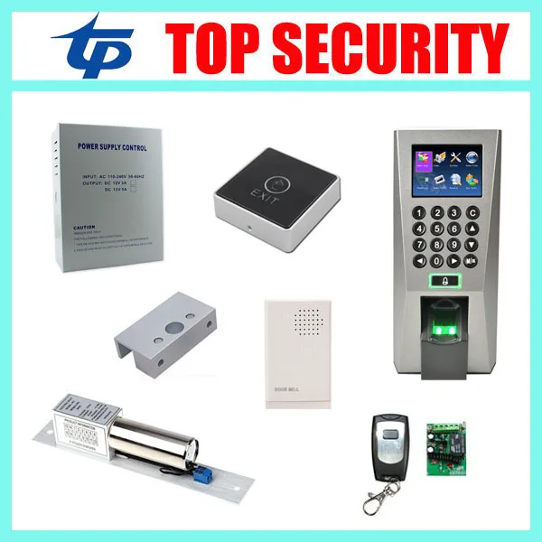 

F18 Linux System Ethernet Biometric Fingerprint Access Control System With Electric Bolt Lock, Touch Exit Button And 12v5a Power