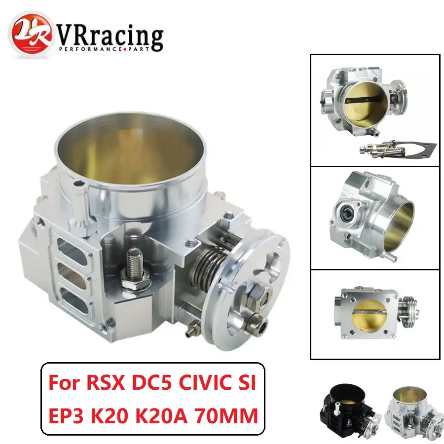 70MM Aluminum Throttle Body TPS For Honda Civic Si K-Series K20 K20A Engine Acura RSX Silver