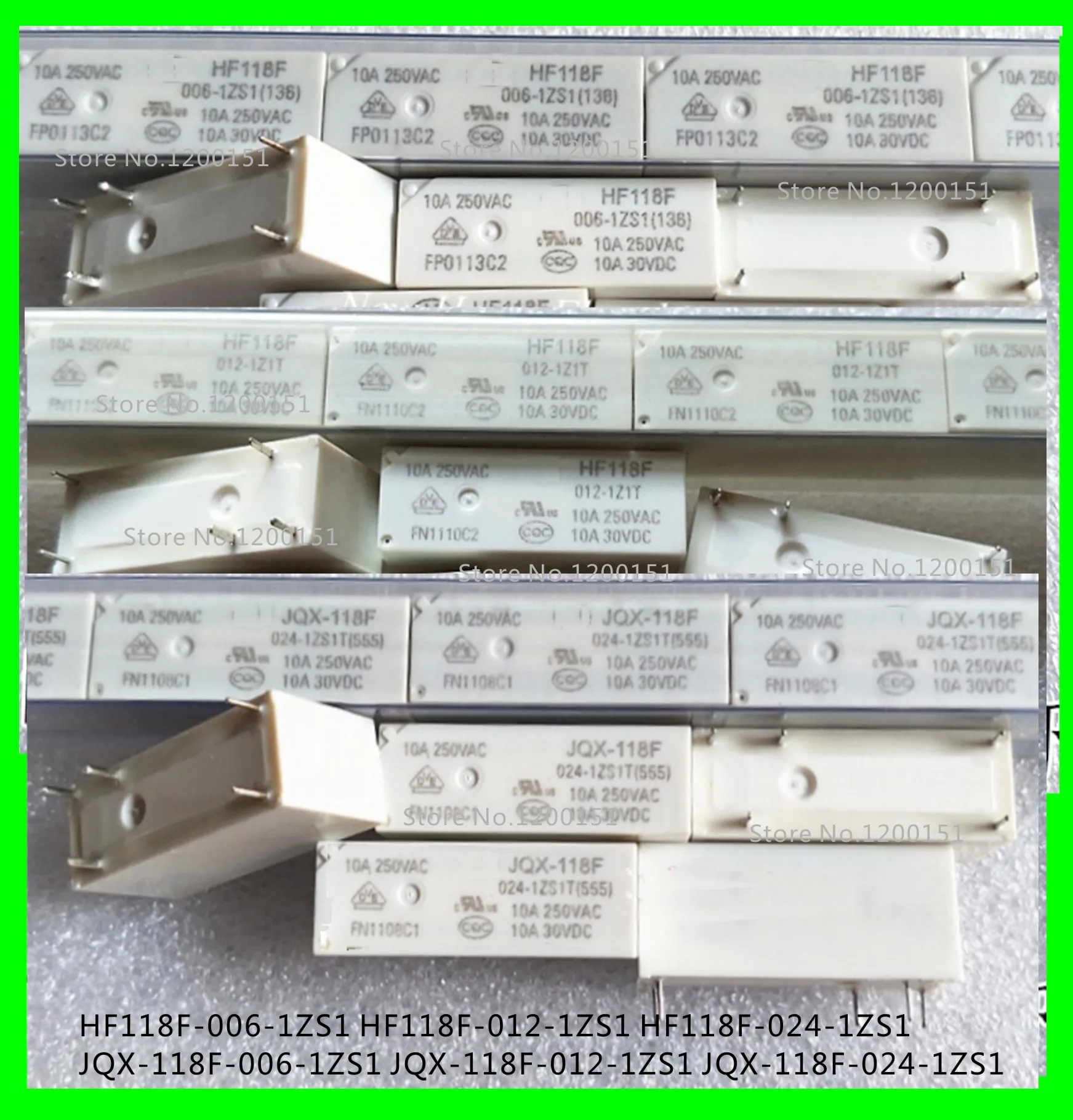 HF118F 006 1ZS1 HF118F 012 1ZS1 HF118F 024 1ZS1 JQX 118 006 1ZS1 JQX ...