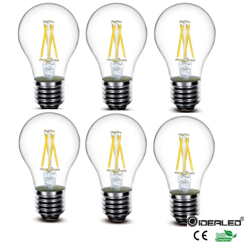 Горячая продажа A60 led COB лампа накаливания с регулируемой яркостью 8 Вт Эдисона