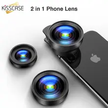 KISSCASE 2 в 1 широкоугольный макрообъектив камеры Наборы HD Объективы