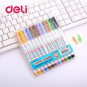 

Deli 8/12 Colors Whiteboard Marker Non Toxic Dry Erase Mark Sign Fine Nib Set Supply Drop ship