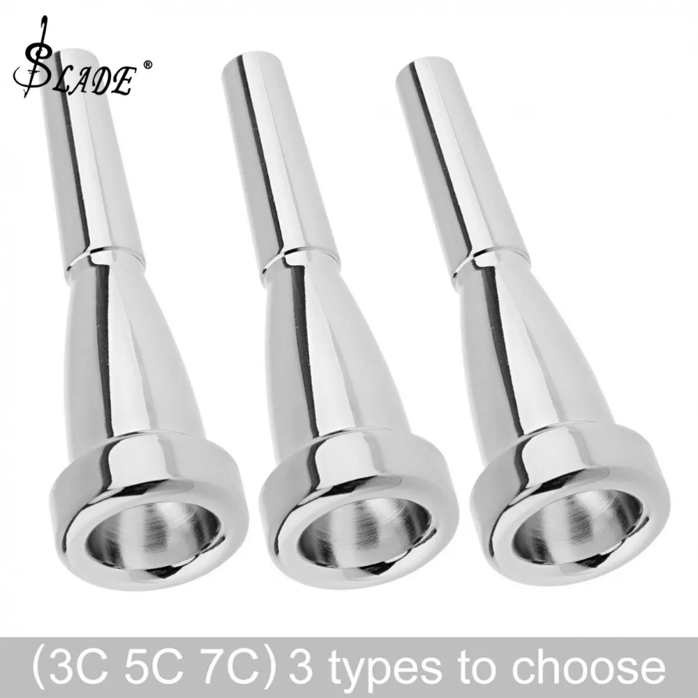 3c 5c 7c Silver Plated Copper Trumpet Mouthpiece Bullet Shape For