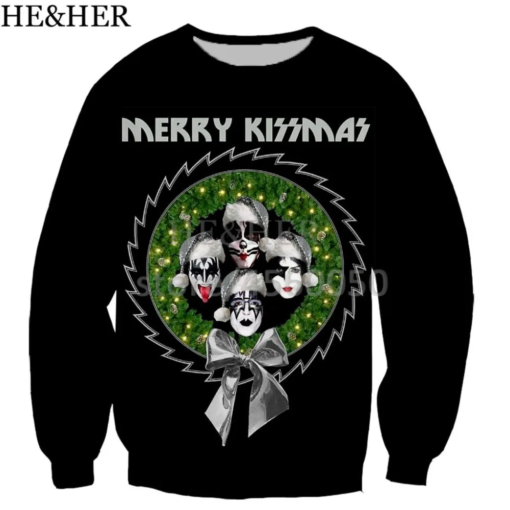 rock KIss band men women pullover sweatshirts plain sweatshirt 3D