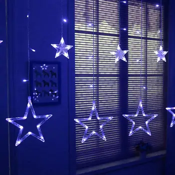

3m 12pcs Stars String Lights LED Star Curtain Light Christmas Decoration