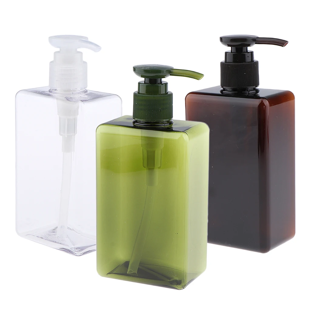 3 Pieces 280ml Empty Shampoo Hair Bottle Lotion Pump Container Vials Makeup Tools Accessories