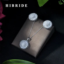 Trendy Luxury Round Cubic Zirconia Crystal CZ Engagement Jewelry Sets For Women Wedding DUBAI Silver Bridal Jewelry Sets N-255 godki luxury flower blossom nigerian bridal jewelry sets for women wedding cubic zirconia crystal cz dubai indian jewelry sets
