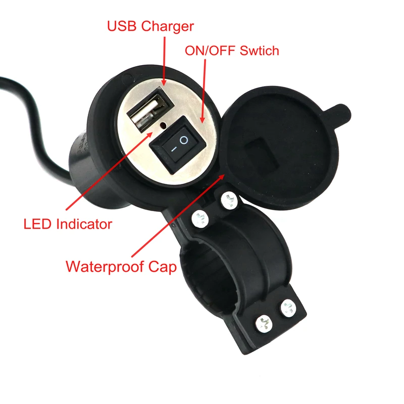 Водонепроницаемый USB адаптер LMoDri на руль велосипеда или мотоцикла|usb port socket|usb charger