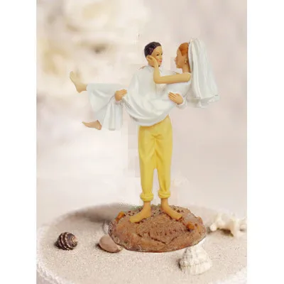 Beach Wedding Theme Cake Topper Bride And Groom Kissing On The Beach Wedding Theme Cake Topper Bride