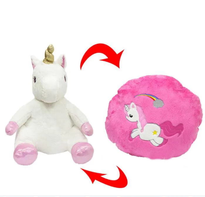 

33cm Cartoon Unicorn 2 Sides Pillow Cushion Transfer Unicorn Stuffed Plush Dolls Toy Room Decoration Kids Christmas Gift SA1866