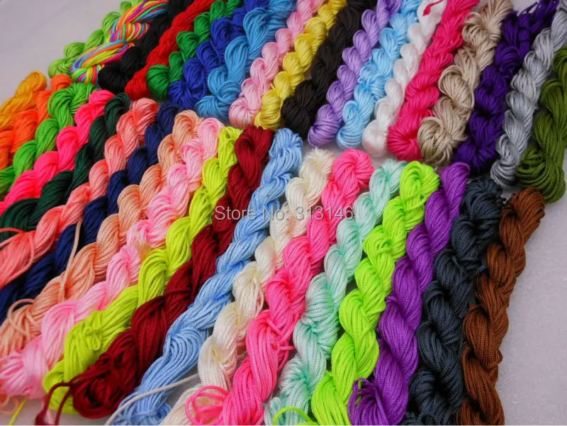 40 рулонов разных цветов 1 мм 1,5 мм макраме Бисероплетение, нейлоновые плетеные шнуры Kumihimo нить для изготовления ювелирных изделий