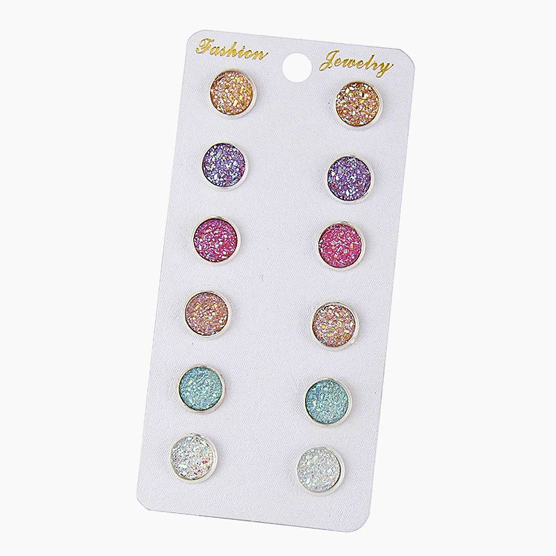 

H22 Fashion Earring Sets 6 Pairs/Set Simulated Pearl Earring Crystal Earring For Women Pendientes Mujer Wholesale Accessories