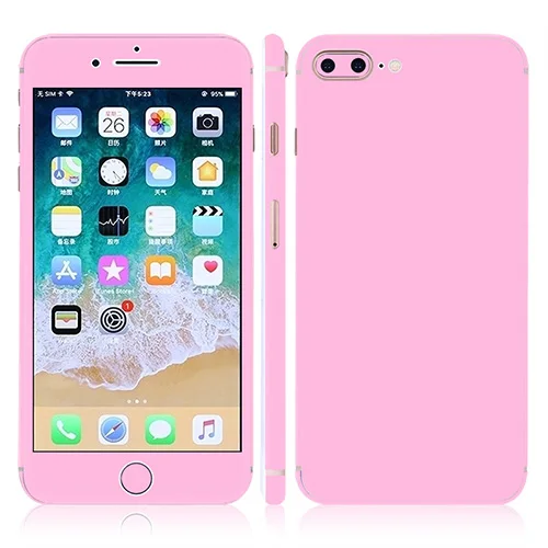 

Popular pure pink designer protective vinyl wonderful design skin sticker for Iphone 8 plus