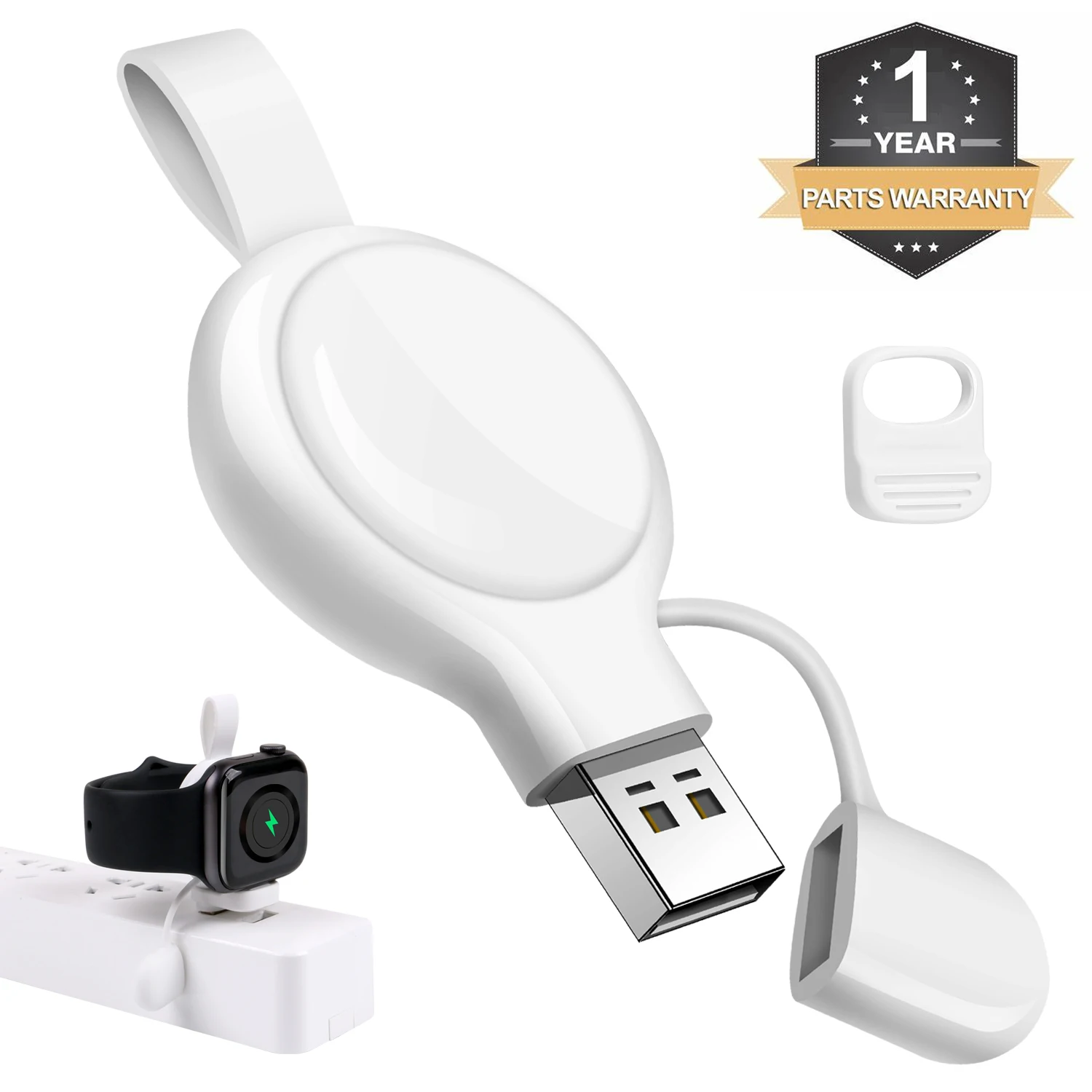 

ihens5 for USB Apple Watch Charger, Portable Mini Magnetic Wireless Watch Charger Compatible with Apple Watch Series 4 3 2 1