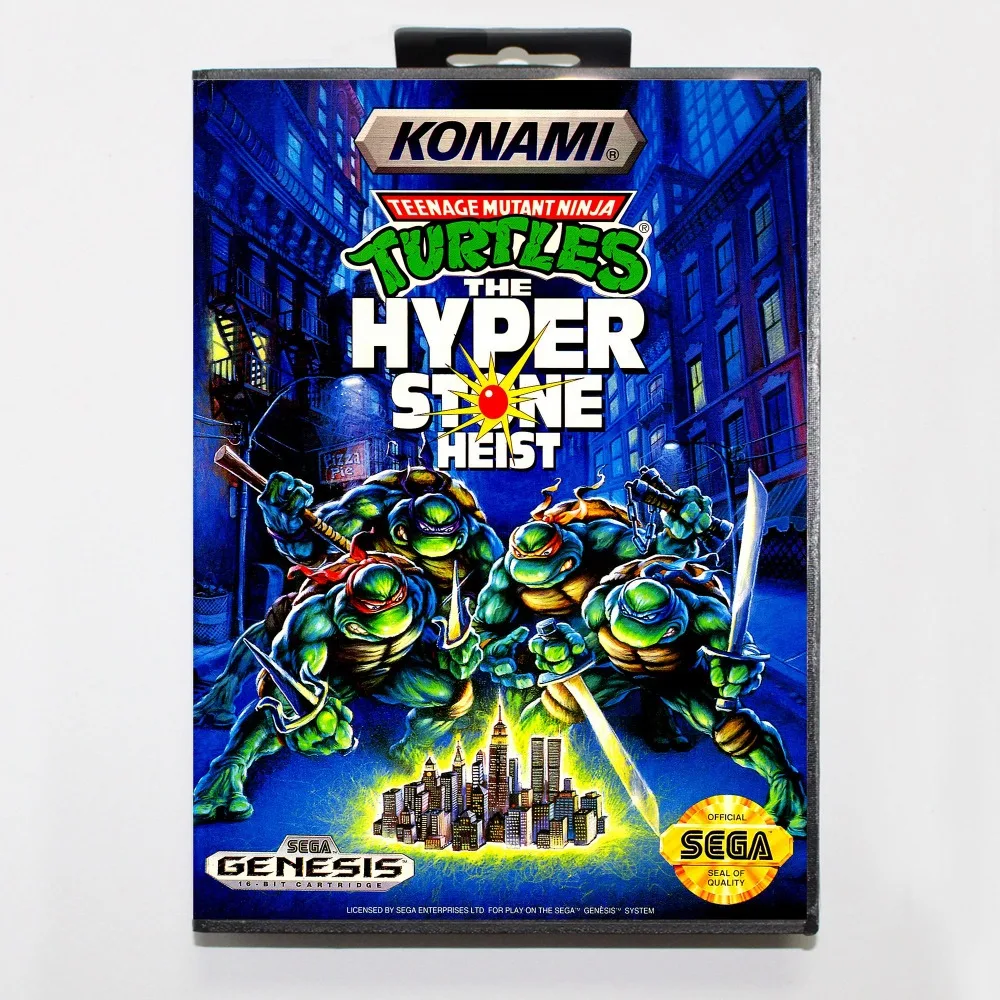 TMNT Hyper Stone Heist 16 бит MD игровая карта включает розничную коробку для sega Genesis& Mega Drive