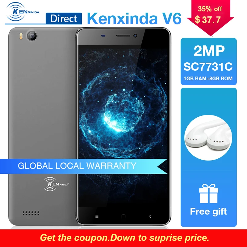 Дешевые Celular Kenxinda V6 Android 7 0 Оригинальный смартфонов 1G Оперативная память + 8G