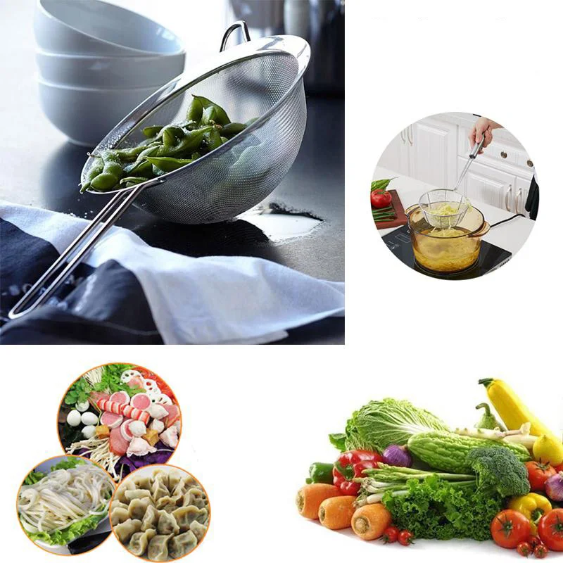 

Fine Mesh Wire Flour Colander Sifter Tea Sieve Strainer Kitchen Accessiories