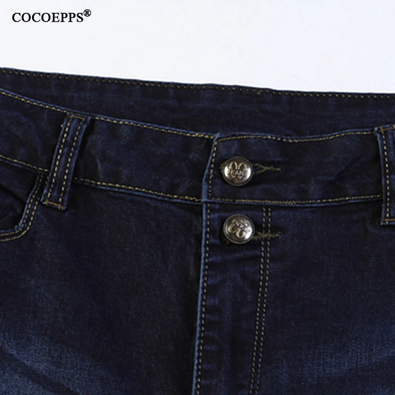 COCOEPPS повседневные джинсовые брюки длиной до щиколотки, большой размер, высокая талия, модные женские джинсы, женские Стрейчевые узкие брюки 5XL 6XL