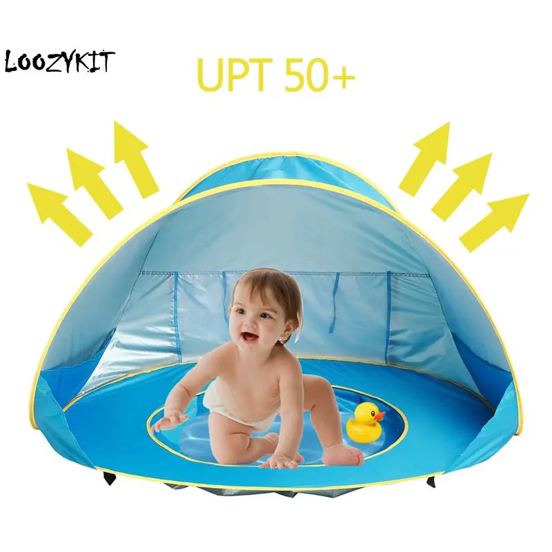 

Loozykit Children Tent Baby Beach Tent UV-Protecting Sunshelter With Pool Kid Summer Camping Sunshade Beach Folding Outdoor Tent