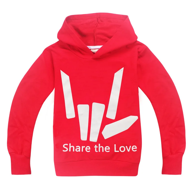 Дети Share The Love худи с логотипами с длинным рукавом футболка капюшоном вы Tube трендовой свитер для мальчиков топы девочек Рождество реглан