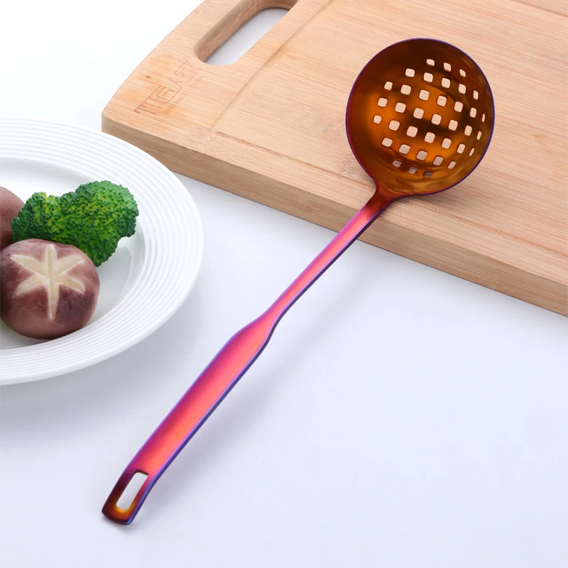 2 Pcs/Set Stainless Steel Soup Ladle Spoon Colander Set High Quality Soup Spoons Long Handle Rose Gold Spoons Set Kitchen Tools - Image 3