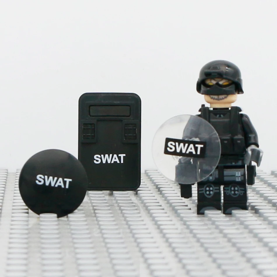 

Bricks Military Swat Team Riot Shield City Police Weapon Guns Soldier Toy Army compatible LegoINGlys Accessories Building Blocks