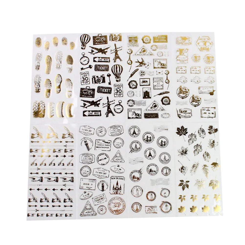 Для скрапбукинга DIY проекты/фотоальбом/карты для ручной работы прекрасная жизнь Золотая фольга бумага Стикеры