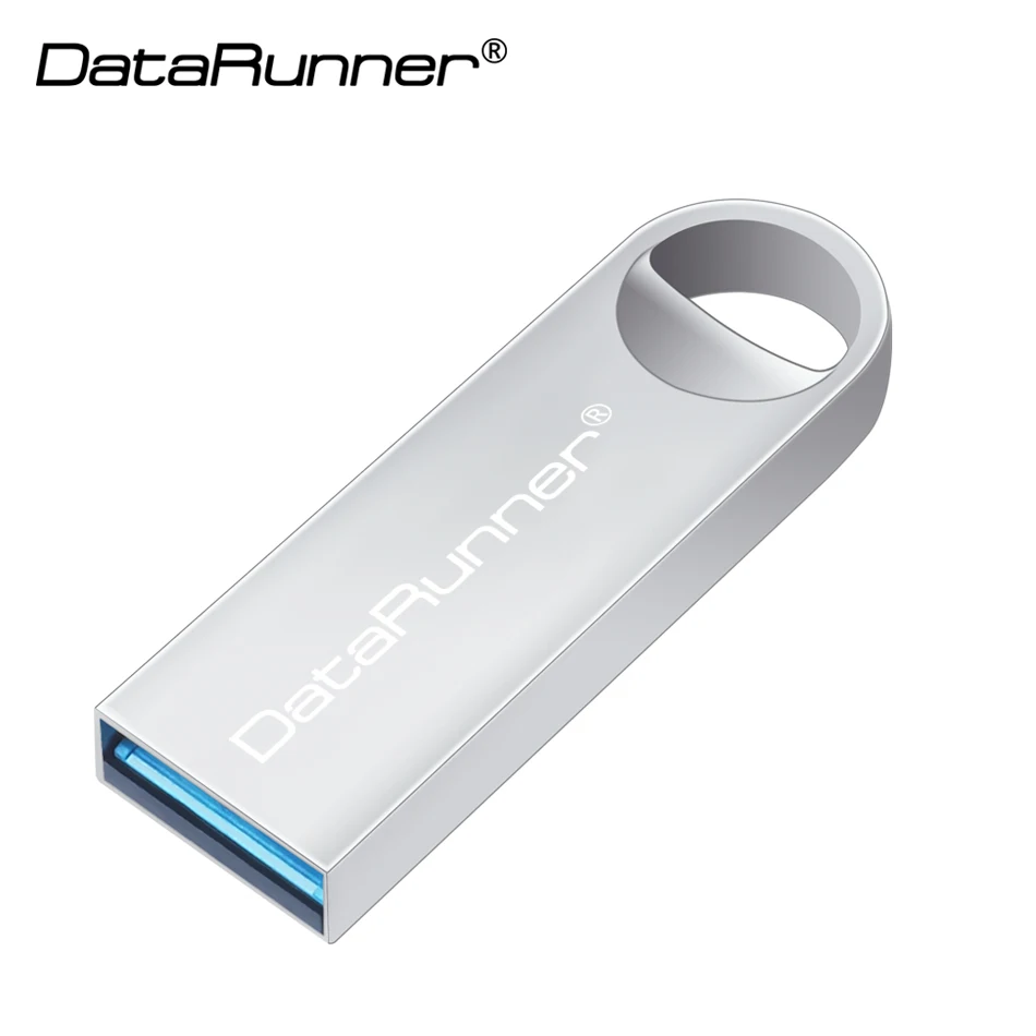 DataRunner Высокоскоростной USB флэш-накопитель Металлический Pendrive 8 ГБ 16 ГБ 32 ГБ 64 ГБ USB-накопитель 3.0 мини-USB-накопитель - Цвет: Серебристый