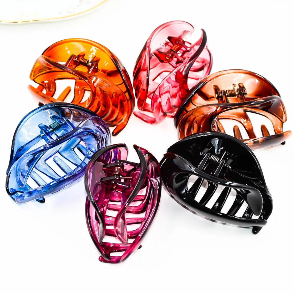 

High quality Plastic Multi-color 3.15 inches Conch design Hair Claw Clip for women