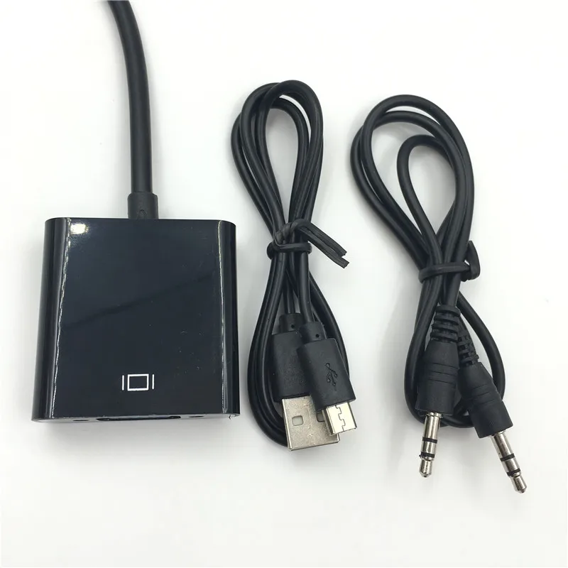 Адаптер hdmi-vga кабель HDMI к VGA конвертер адаптер Поддержка 1080P с аудио кабелем для HD tv xbox PS3 PS4 ноутбука ТВ коробка