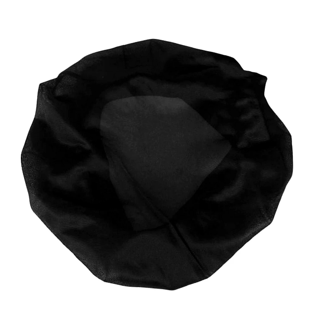 1 шт. Уход за волосами Женская мода головной убор шелковая шапка Атласная шапочка Ночная шапка для сна 4 цвета - Цвет: Черный