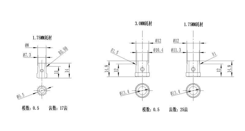 1 шт. Bdtech / Prusa i3 MK3 экструдер приводное колесо шестерни 17 зубьев 25 нержавеющая